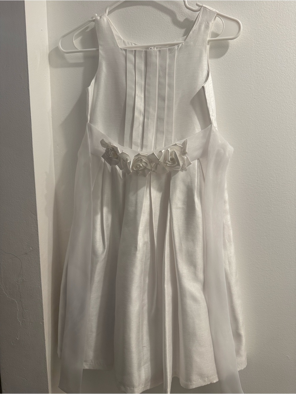 Place White Floral-Waist Girls' Formal Dress